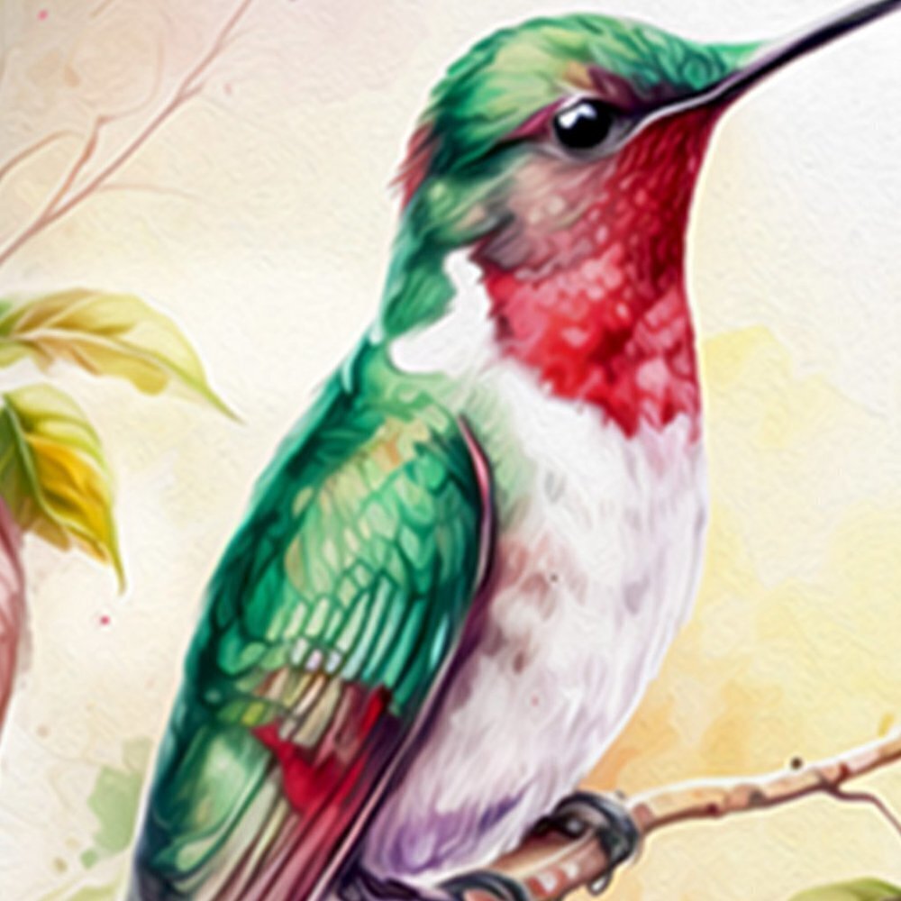16x20 Hummingbird Watercolor Oil Painting Art Poster - Picture 6 of 7